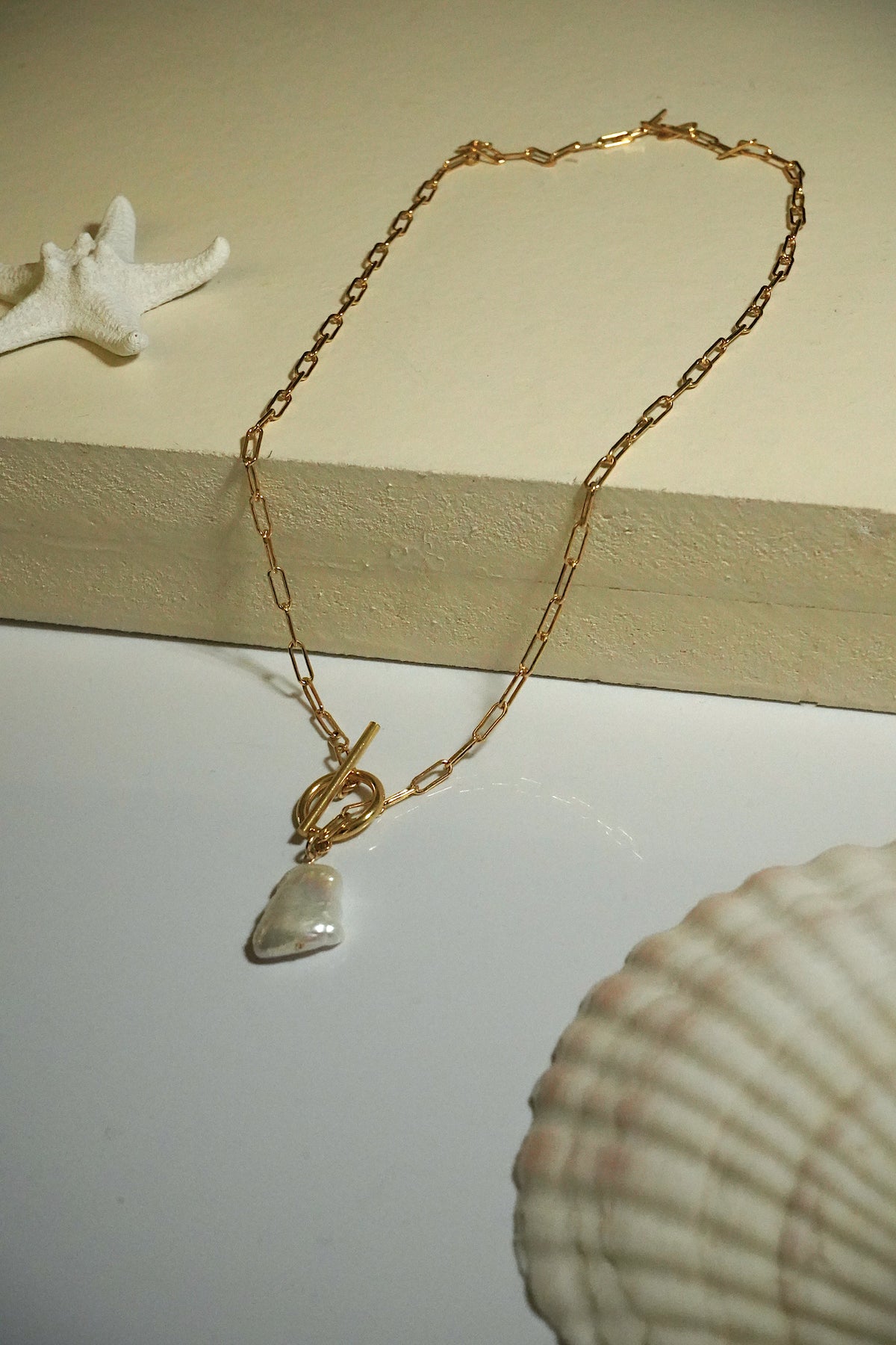 Paperclip Keishi Pearl Necklace