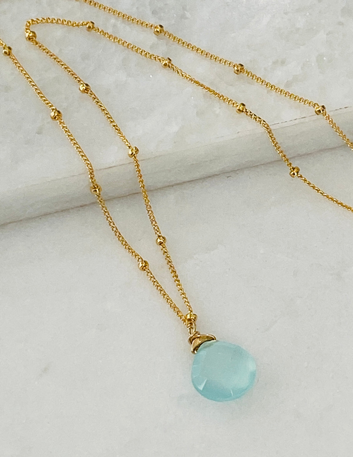 Gold on sale chalcedony necklace